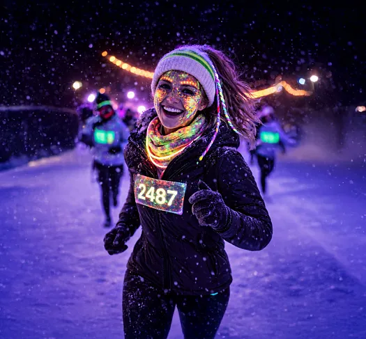 Glow Run March Glow Läuferin